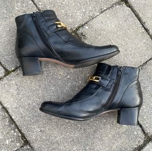 BALLY black leather ankle boots, size EU37/ US 7